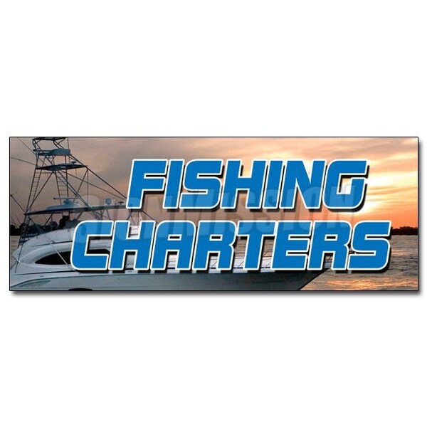 Signmission FISHING CHARTERS DECAL sticker all half day rental tackle deep sea fish, D-12 Fishing Charters D-12 Fishing Charters - main
